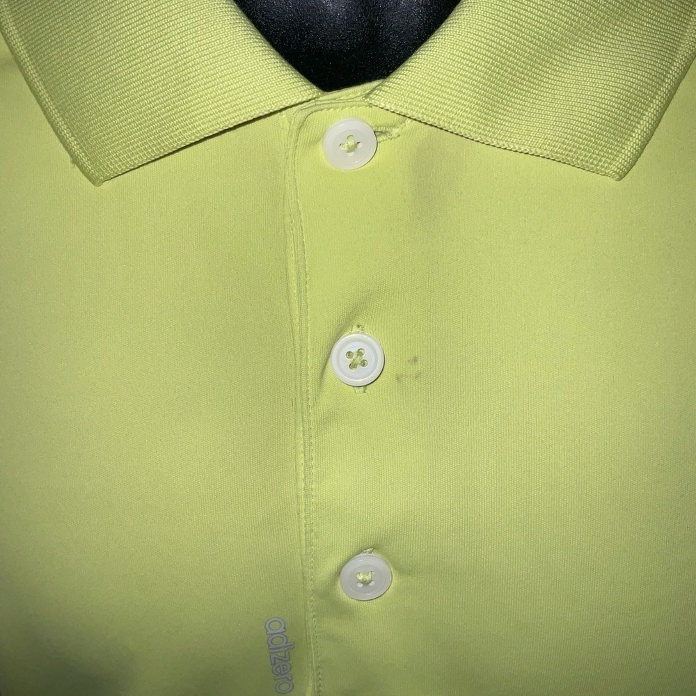 Men’s used adidas size L large golf volt green polo shirt adizero - Picture 4 of 4